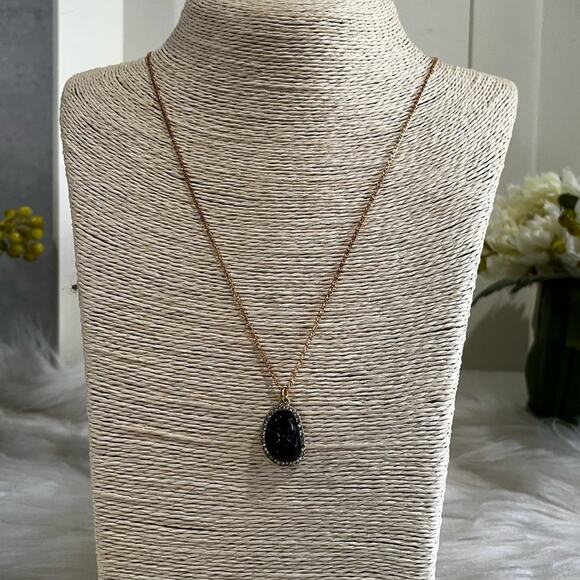 NEW Alexandra Beth Vintage Black Quartz Druzy Geode Halo CZ Pendant Necklace NIP - Picture 12 of 15